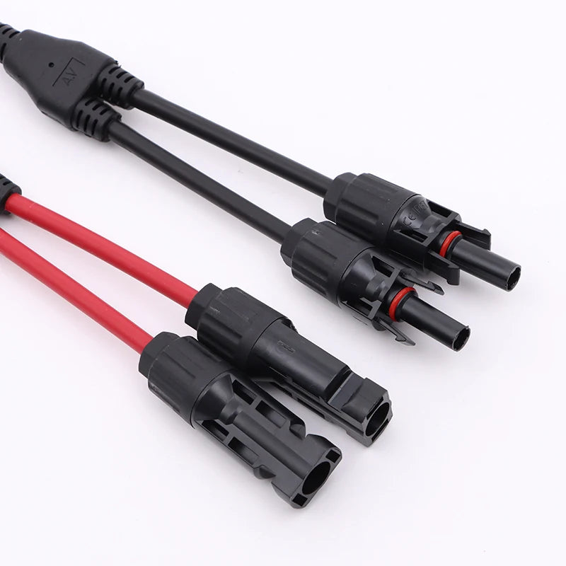 2 in 1 PV Y Branch Parallel Connector 4mm2 1000V Male to Female Solar Cable Connector for Photovoltaic System