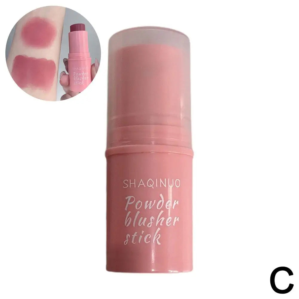 3in1 Monochrome Blusher Cheek Lip Tinted Durable Matte Natural Rouge Powder Blusher Stick Cream Matte Contour Makeup Cosmetices