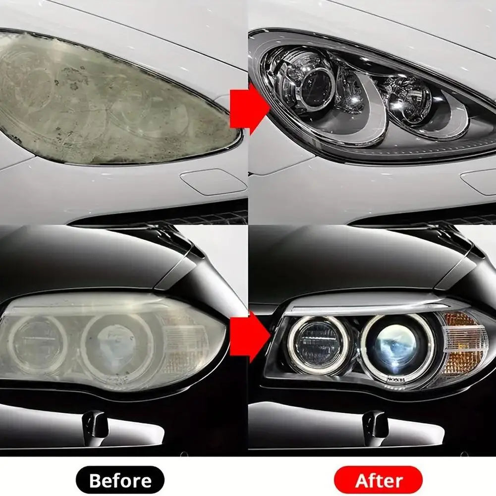 Auto Headlight Restoration Liquid Kit, 2-Step Car Headlight Polishing Cleaning Agent Set for Yellowed/Oxidized Headlights Repair