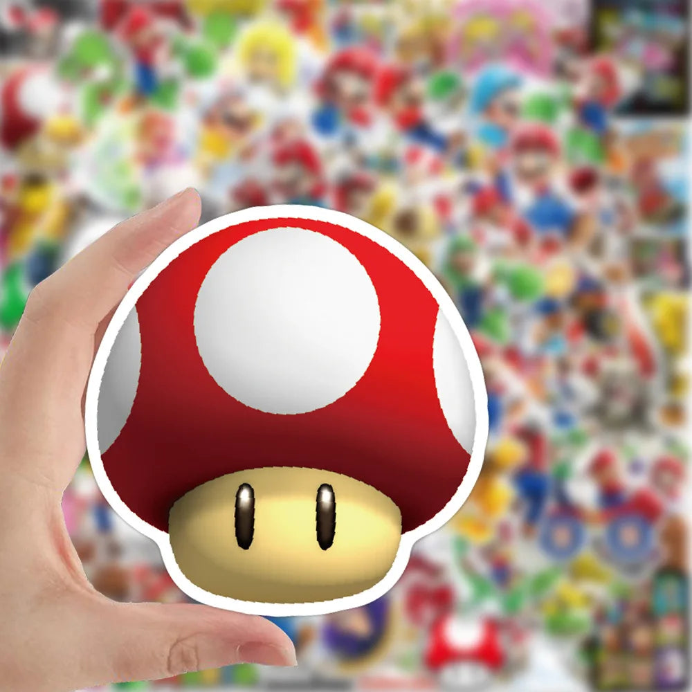 100pcs Super Mario Bros Stickers Luigi Yoshi Scrapbook Guitar Laptop Skateboard Waterproof Sticker Game Stickers Kids Gift Toy