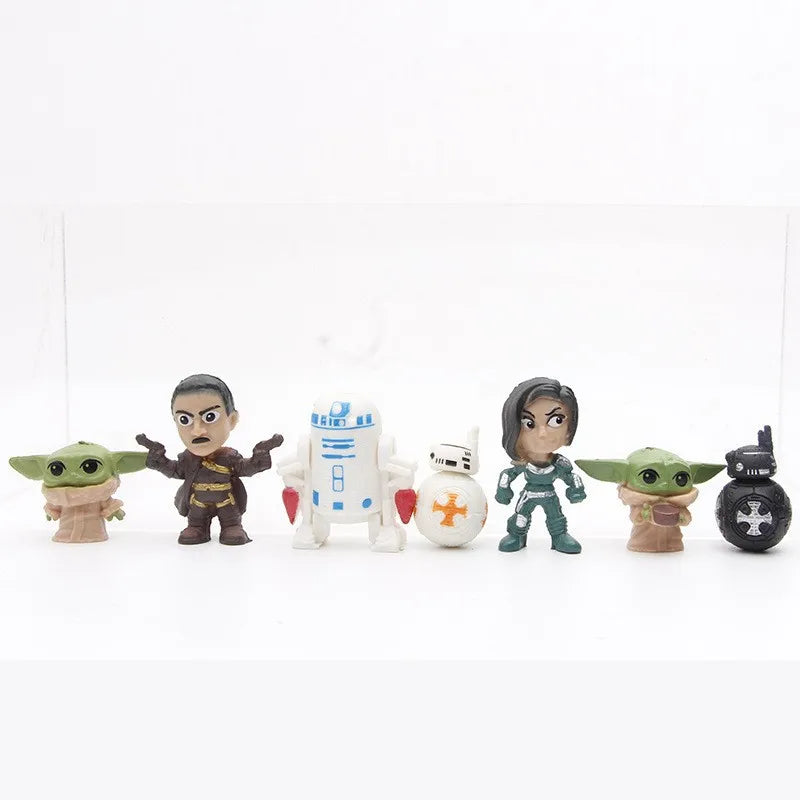 14pcs/set Star Wars Mandalorian Cute 4cm Figure Toys