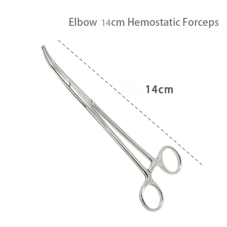 1pc Stainless Steel Hemostatic Forceps Surgical Forceps Tool Hemostat Locking Clamps Forceps Fishing Pliers Curved/Straight Tip