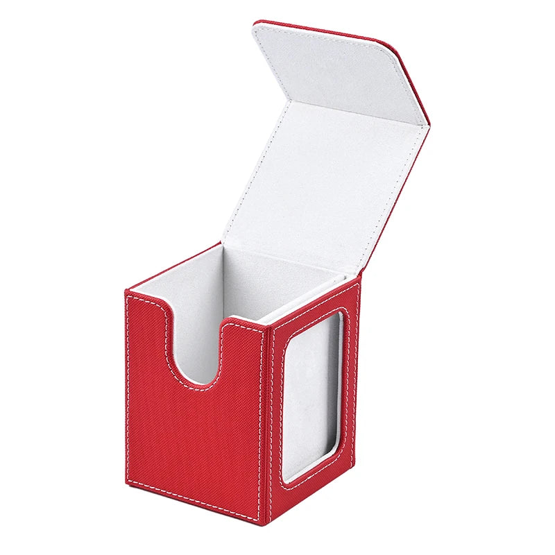 Card deck box with display window, Hold 120 + Single sleeved cards,Magnetic closure, Suitable for CCG Cards, Magic Game Cards