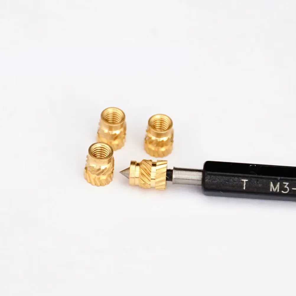 M3 Thread Knurled Brass Heat Set Nut for 3D Printer Voron 2.4 Heat Resistant Threaded Insert Embedment M3x5x4