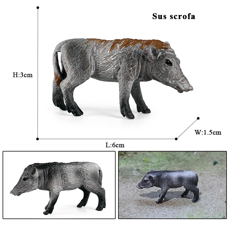 Oenux Wild boar Tapirus Indicus Porcupine Animals Simulation Model Action Figures Figurine Educational Collection Kids Toy Gift