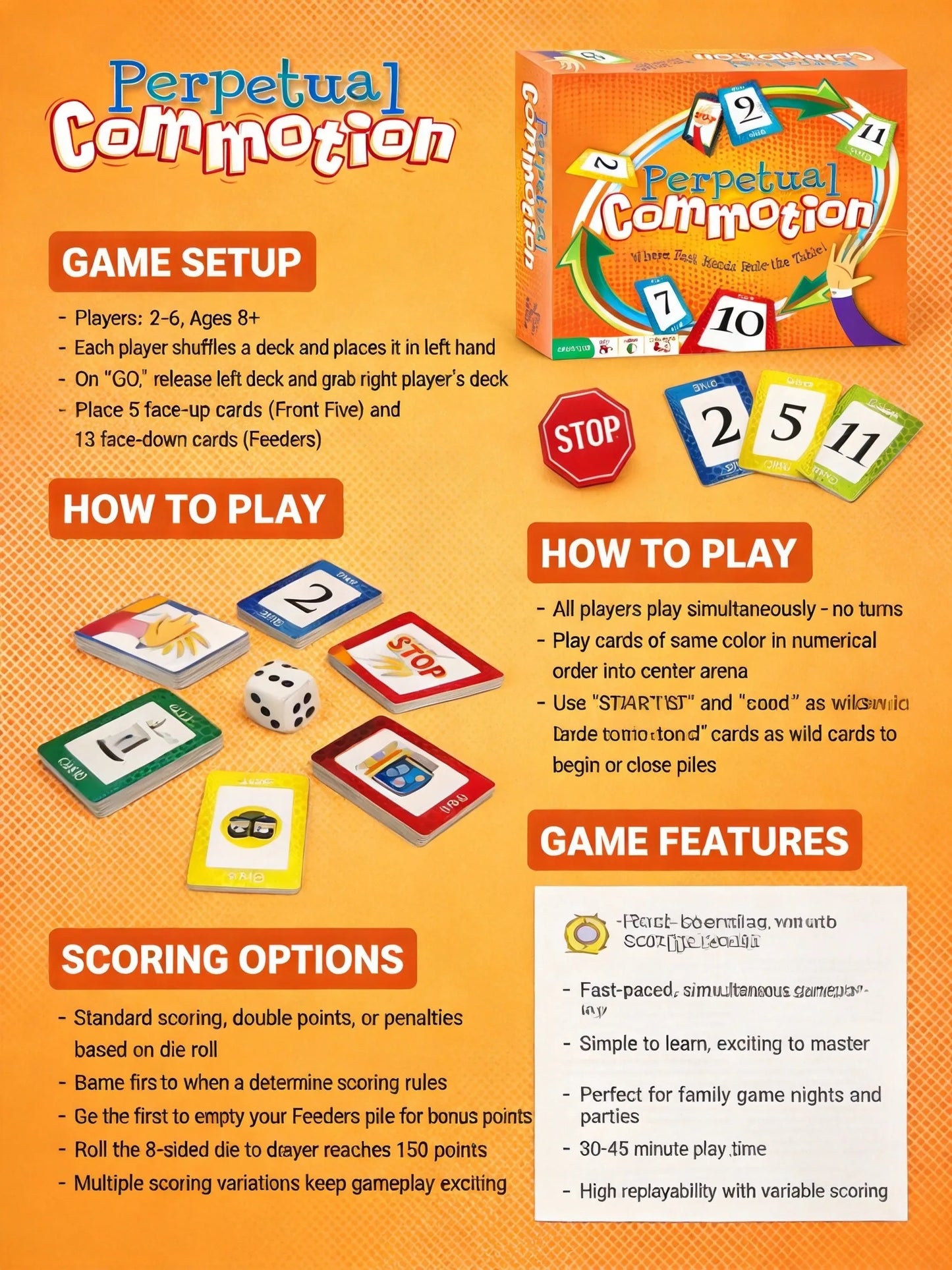 Fast-Paced Card Game - Color Number Matching Family Game for 2-6 Players Ages 8+, Exciting Game Night Entertainment