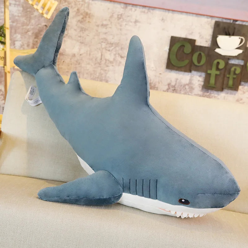 30/45/60/80/100cm Funny Joy Cute Shark Plush Toy Soft Stuffed Animal Reading Pillow for Birthday Gifts Cushion Doll Gift