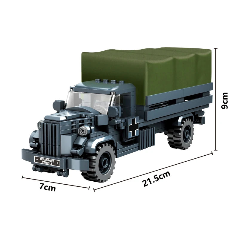 World War 2 WW2 Army Military Soldiers Armor Halftrack Main Station Tank Building Blocks Bricks Model DIY Assembly Toys For Kids