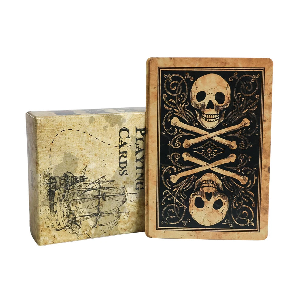 Pirate Skull Vintage Style Playing Cards Standard Deck of Cards Waterproof Poker Cards for Family Games,Parties ,Gatherings