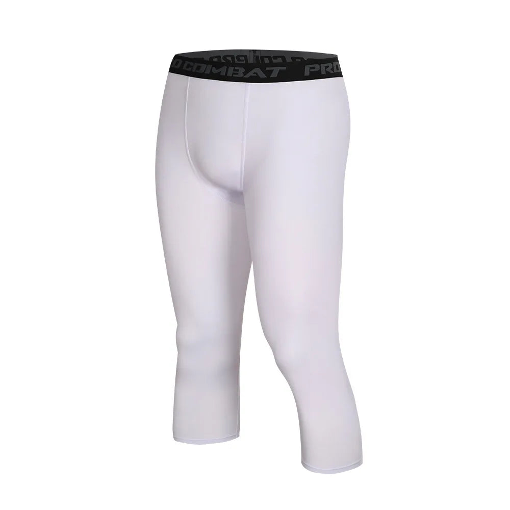Men's Sports Leggings, Bottoming Shorts, Quick-drying Stretch Fitness, Running, Track and Field, Basketball Training, Compressio