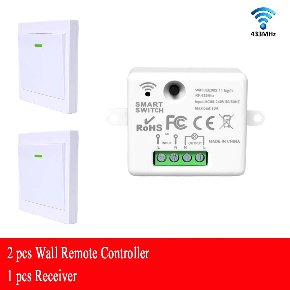 CENFAYA Smart WiFi Light Switch RF 433MHz Wireless Remote Control Wall Switch 110 220V 230V For Alexa Google Home Timer Function