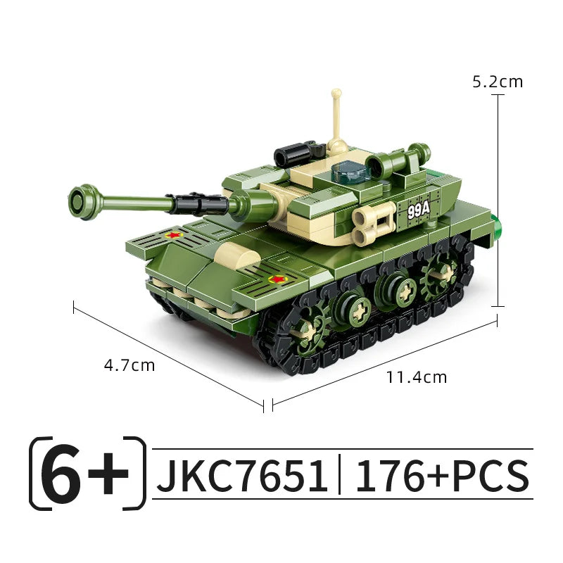 WW2 King Tiger Heavy Tank Building Blocks - DIY Military Model Kit , Educational Toy Gift for Kids
