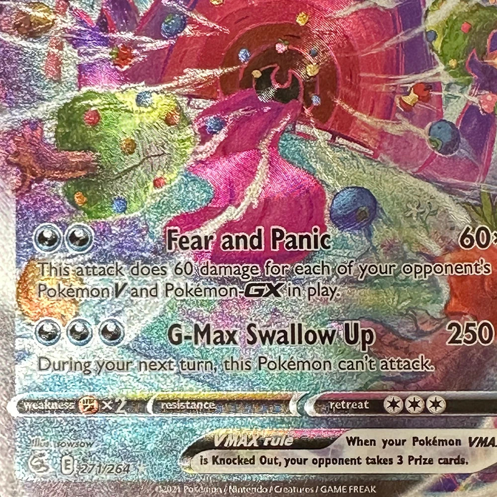 PTCG Game Collection Cards 63*88mm Anime Gengar VMAX Swallow Up English Version Refractive Colorful Flash Texture Child Gift Toy