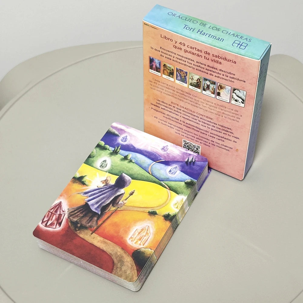 Chakra Wisdom Oracle Cards The Spiritual Tool 10.4*7.3cm for Transforming Your Life Spanish Edition 49 Pcs Oracle Cards