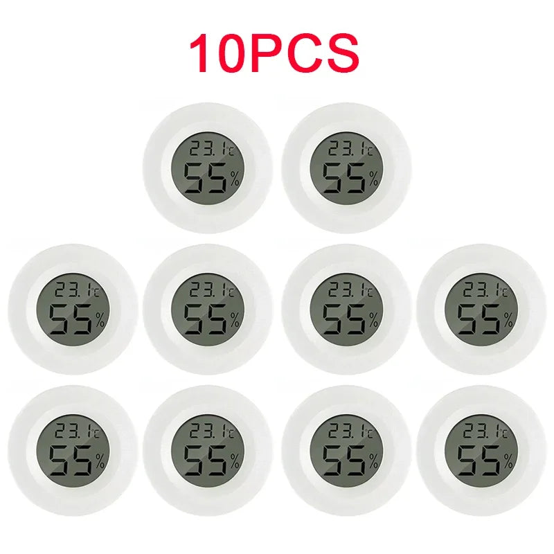 6-10pcs Round Electronic Thermometer Hygrometer Indoor Digital LCD Hygrometer Temperature Humidity Meter Household Merchandises