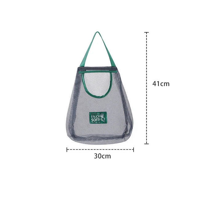 Reusable Storage Bags Kitchen Hanging Mesh Bag Home Fruit And Vegetable Storage Net Bag For Ginger Garlic Potatoes Onions