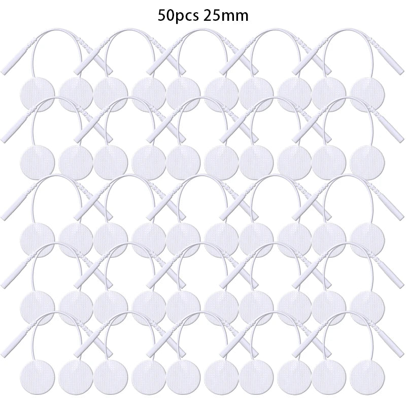 25mm Self-Adhesive Electrode Pads with Conductive Gel for EMS Electric Muscle Stimulator Pulse Massager Replacement Accessory