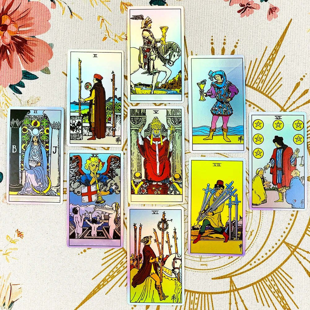 Tarot Oracle 78pcs Colorful Cards Family Entertainment Board Game Fate Divination Card Game,Christmas and New Year Gifts