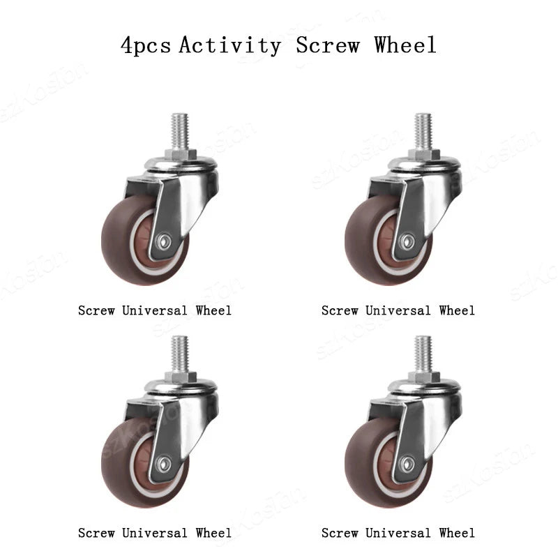 4pcs Furniture Casters Wheels Soft Rubber Swivel Caster Quite Roller Wheels for Trolley Baby Crib Bed Wheels Household Accessory