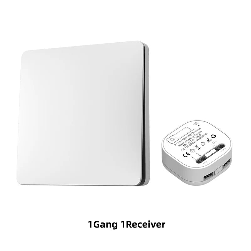 Lunzo RF 433 Self-generating Wireless switch 1 gang No Battery Required Self-Powered Waterproof Remote Control Light Swit