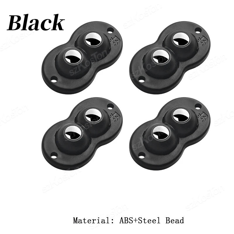 16/8/4 Pcs Self Adhesive Caster Wheels Stainless Steel Nylon 360 Degree Rotation Paste Swivel Wheels Sticky Pulley for Furniture