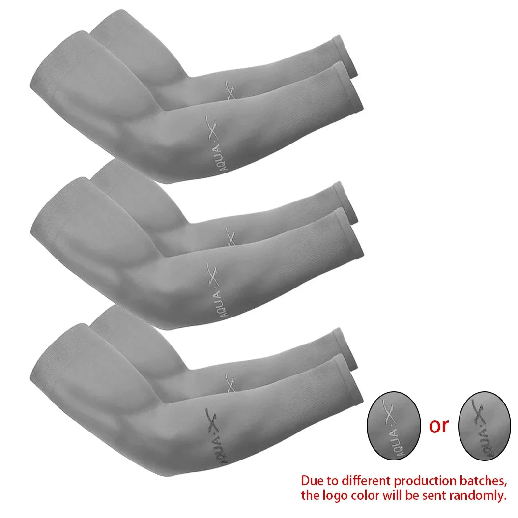 3Pairs Summer Sun Protection Ice Sleeve Men Women Fashion Breathable Elastic Ice Silk Arm Gloves for Outdoor Cycling, Driving