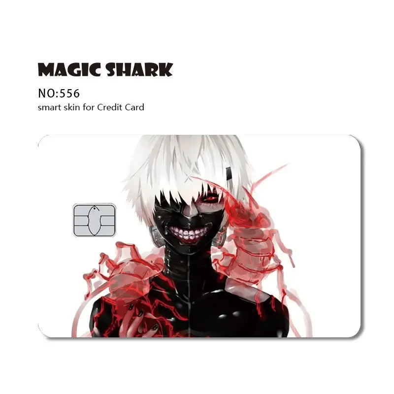 Magic Shark Cartoon Rabbit Warrior Flower Anime Chocolate PVC Sticker Film Skin Cover for Debit Credit Card
