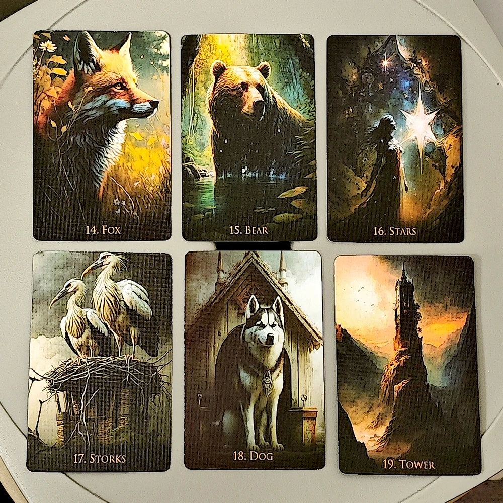 9*6cm Weird World Lenormand Deck 36 Pcs Fantasy Lenormand Cards