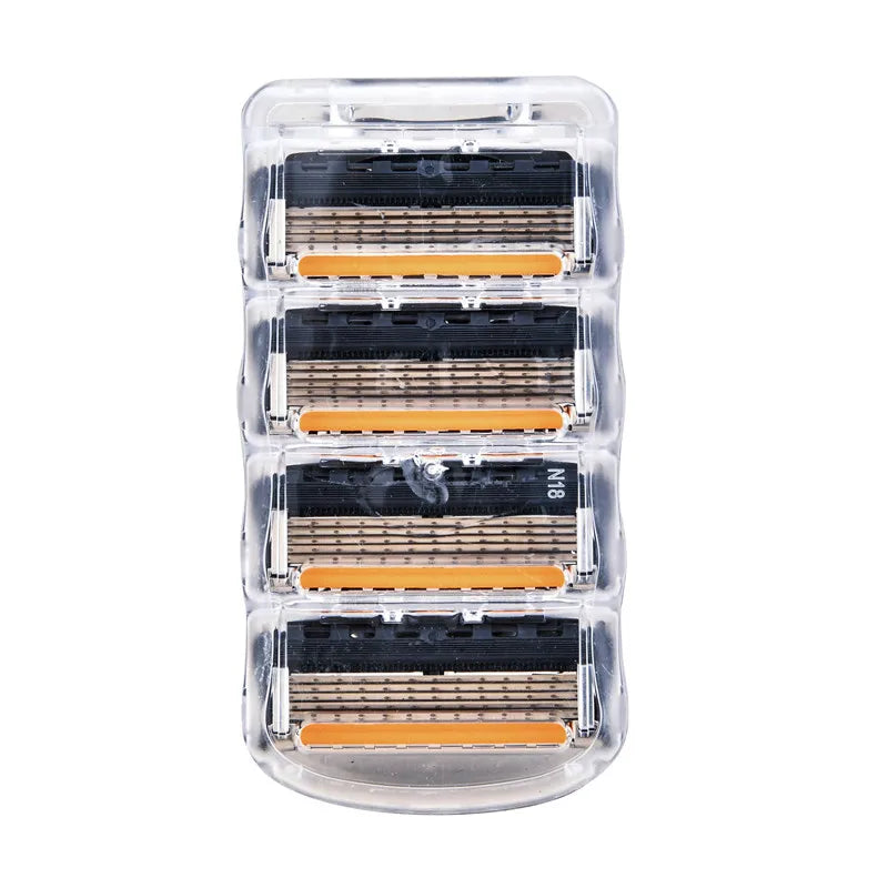4/12/24 Pcs 5-layer Men's Razor Fusion Pro Power Shaving Shaver Male Face Beard Hair Trimmer 5 Layer Blades Replacement Refills