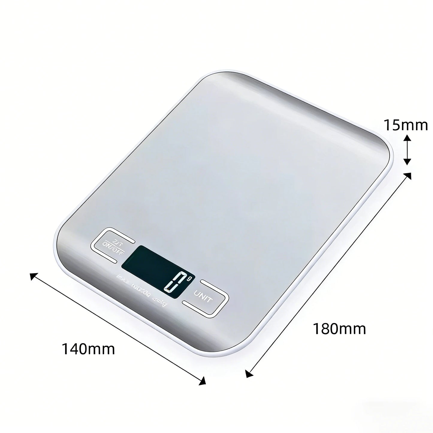 Digital Kitchen Scale LED Display 5kg/1g Stainless Steel Panel Electronic Scales Home Jewelry Food Snacks Weighing Baking Tools