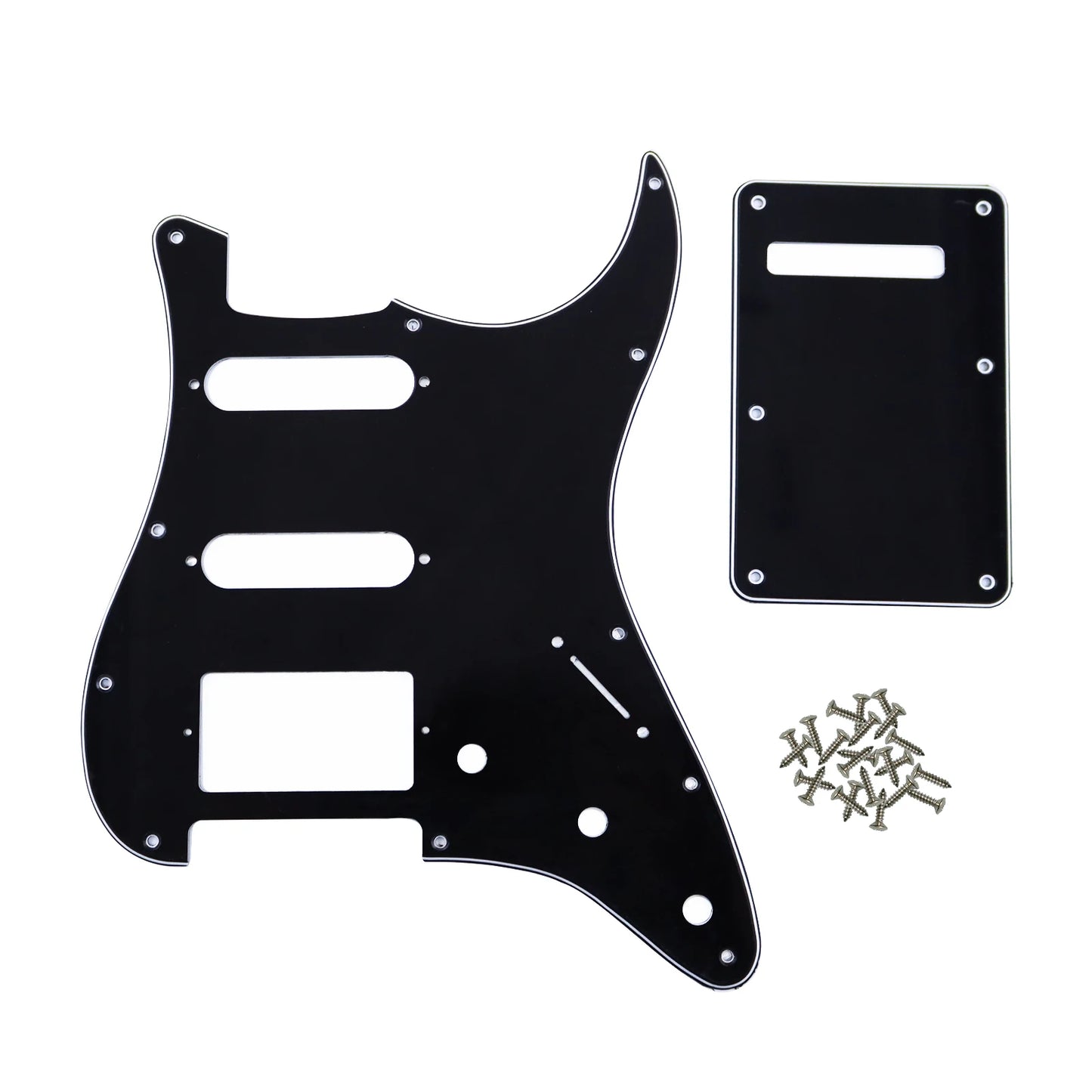 PHRILAM SSH 11 hole ST electric guitar guard, 3-Layer St Pickguard with Aluminum Foil Shield Fits American/Mexican ST