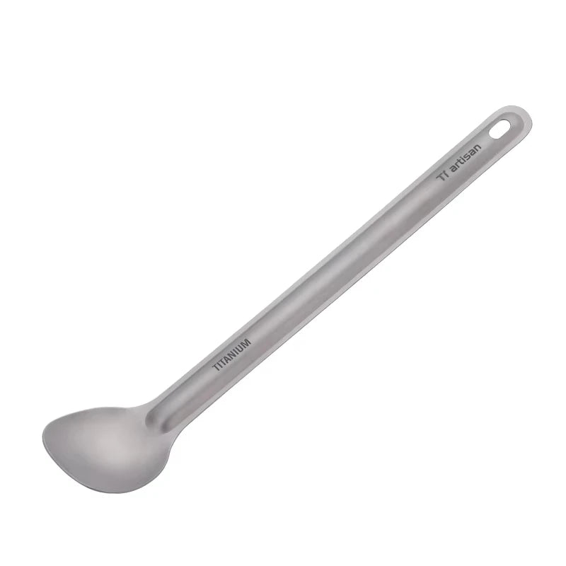 Tiartisan Titanium Long Handle Spork Spoon Cutlery Ultralight Tableware Outdoors Portable Dinnerware Camping Equipment