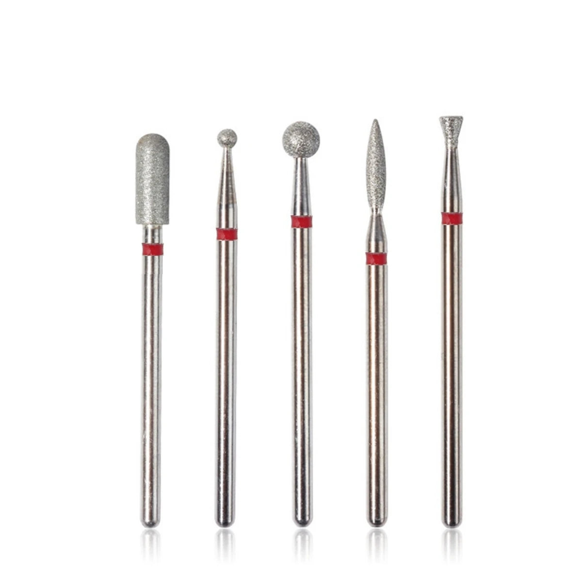 5PCS Diamond Nail Drill Bit Set of Milling Cutters for Manicure Diamond Bit Cuticle Remove Nail Bits for Electric Drill Machine