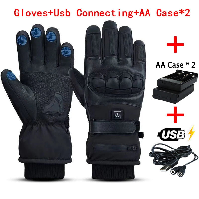Heated Motorcycle Gloves for Men Tactical Winter Gloves Bicycle Supplies Skiing Gear Bike Accessories Warm Cycling