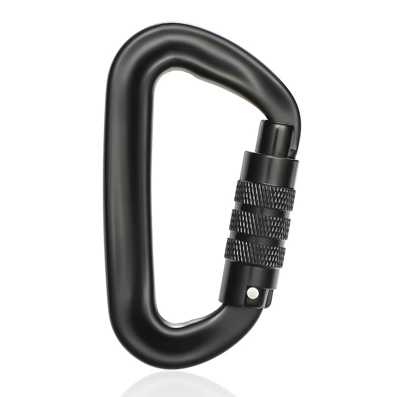 CLIWIZ 12KN Professional D-Shaped Aluminum Carabiner Key Hooks Lip Camping Keyring Snap Hook Outdoor Hiking Tool