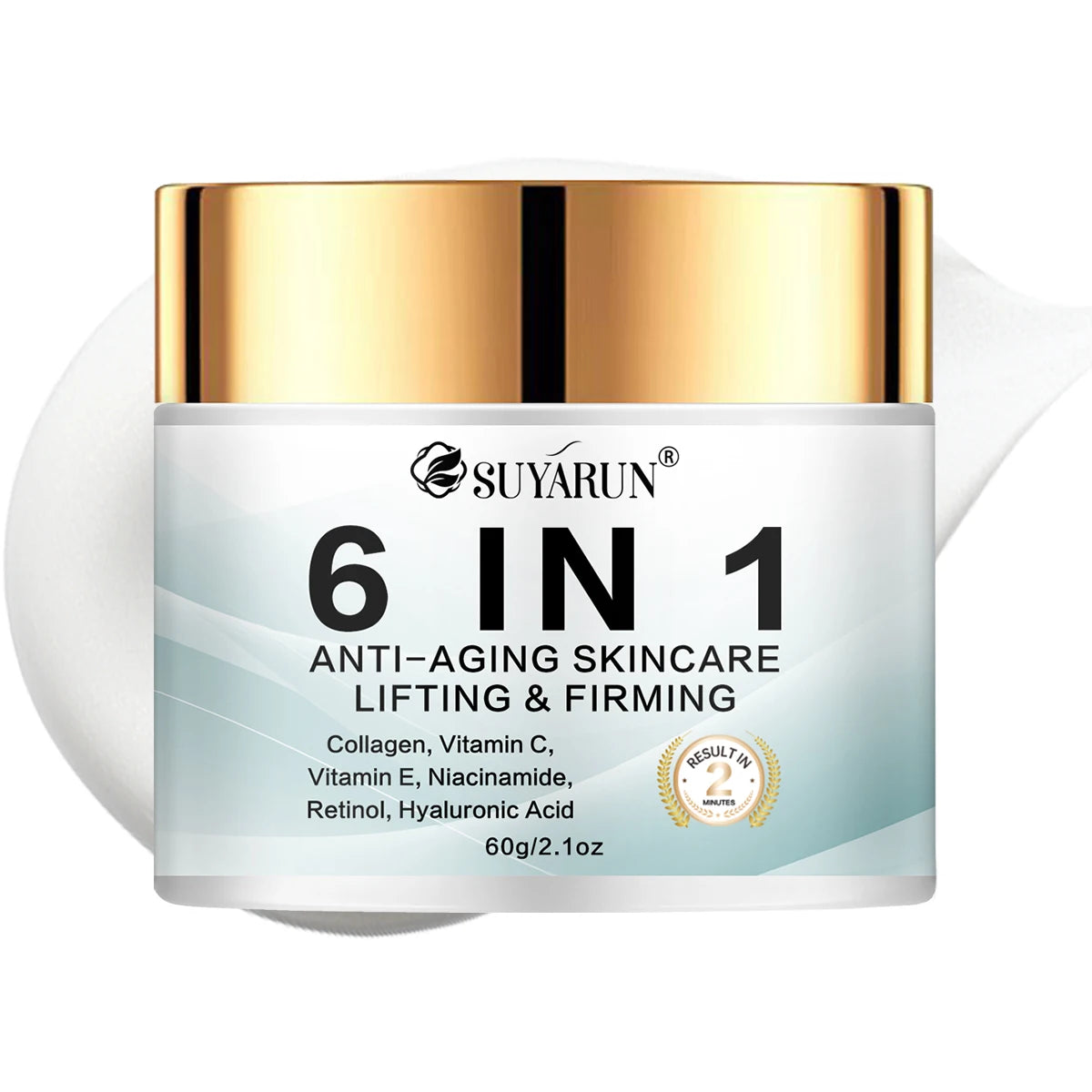 SUYARUN 6-in-1 Anti-Aging Cream - Reduces Wrinkles, Firms, Hydrates, Brightens Skin, For All Skin Types, Free Shipping.