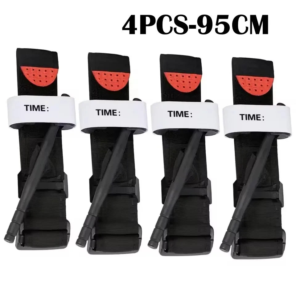 2PCS Tactical Medical Tourniquet for Outdoor Exploration Combat Application Red Tip Medical Emergency Belt Aid
