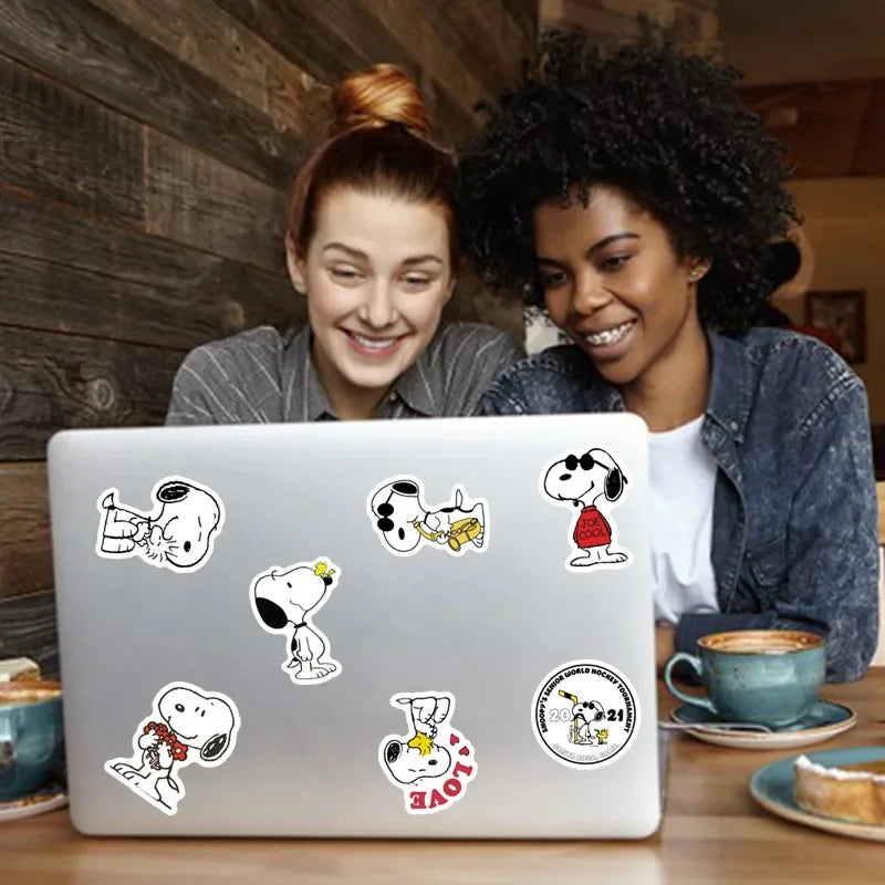 50Pcs Cartoon SnoopyDog Stickers for Kids Laptop Skateboard Graffiti Skateboard Laptop Water Bottle Motorcycle Sticker Toy Decal