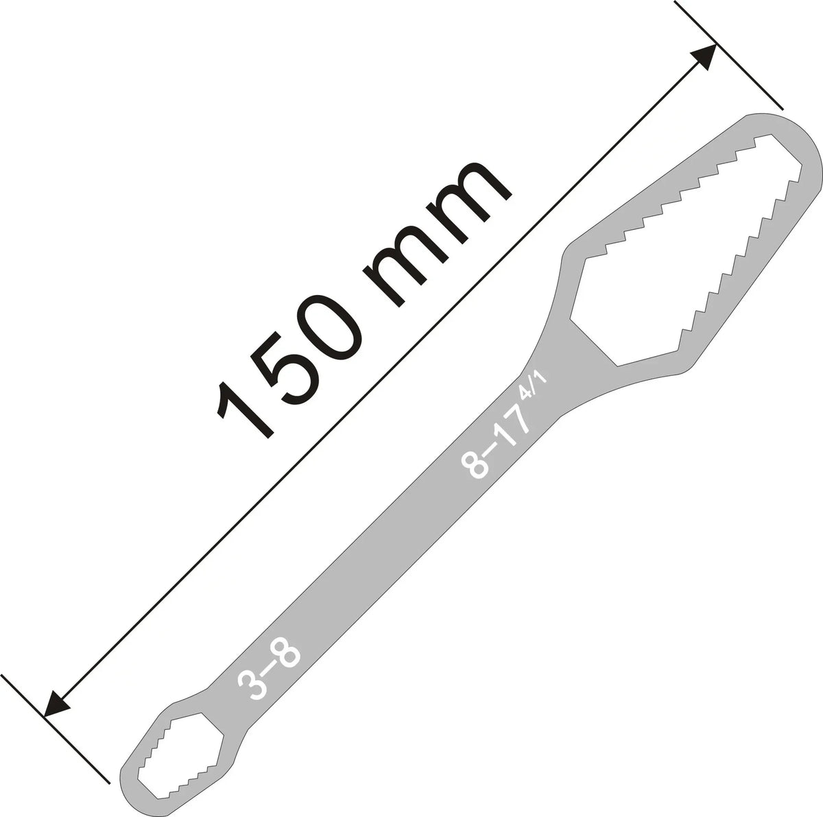 Universal Adjustable Torx Wrench 3-17mm Double-Headed Self-Tightening Glasses Wrench Board for Factory Hand Tools Spanner