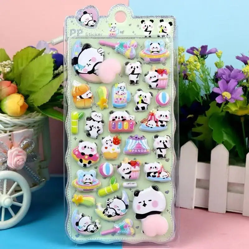 1 Sheet 3D Cute Animal Butt Stickers, Stress Relief Puffy Squishy Sticker for DIY Scrapbook Guitar Phone Case Laptop Decal