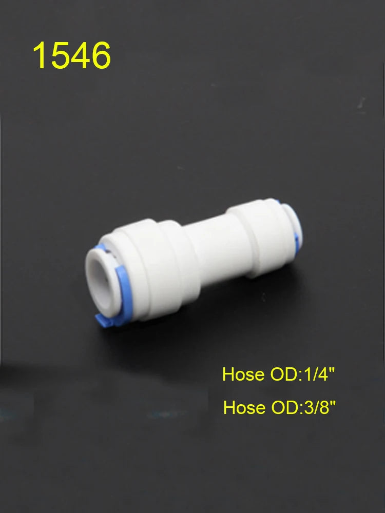 Reverse Osmosis Quick Coupling 1/4" 3/8" OD Hose Connection Tee Y Connector 2 Way Straight RO Water Plastic Pipe Fitting