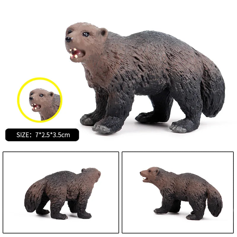 Oenux Forest Wild Animals Badger Brock Tapirus indicus Beaver Anteater Action Figures Model PVC Collection Education Kid Toy