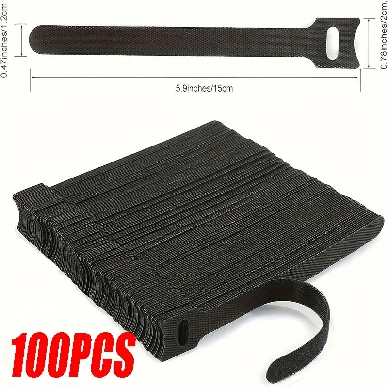 10-100pcsReleasable Cable Organizer Ties Mouse Earphones Wire Management Nylon Cable Ties Reusable Loop Hoop Tape Straps Tie