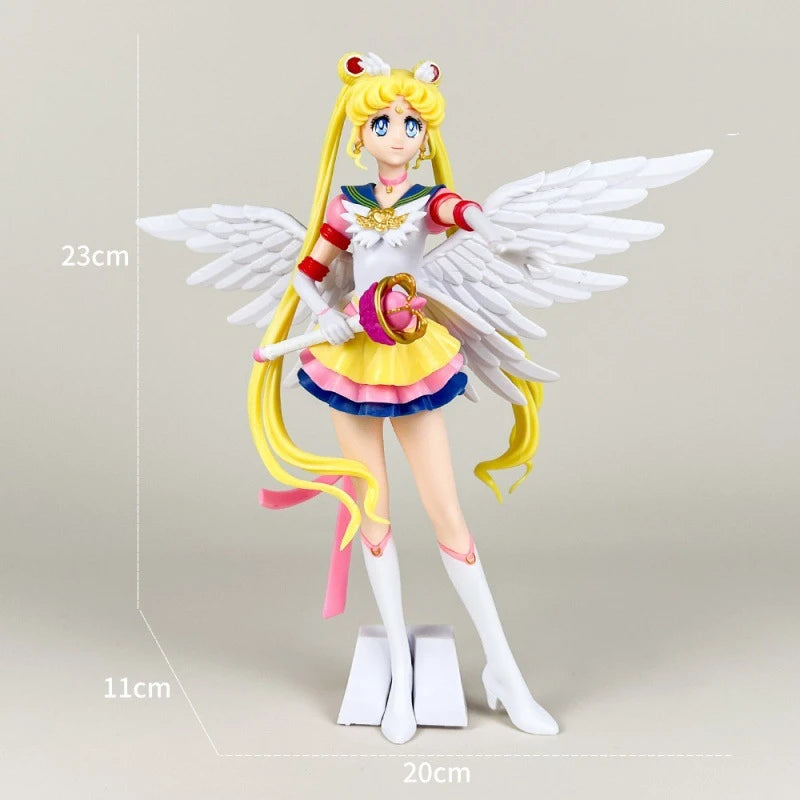 Funny Joy Anime Figures Female Warrior Moon Hare Doll Charm Angel Sailor Hare Kawaii PVC Model Cake Decoration Gift For Girls