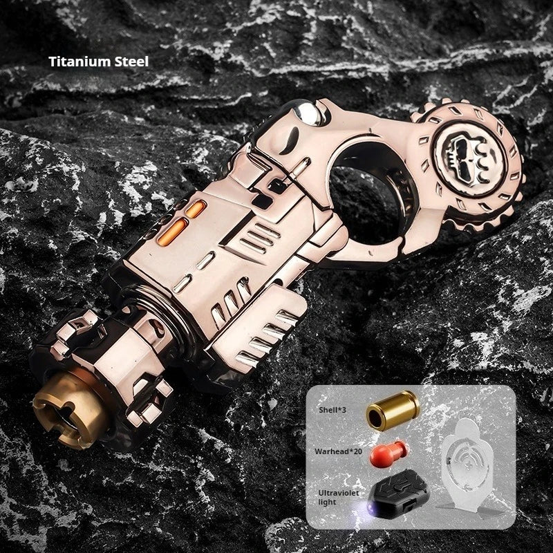 Mini Metal EDC Stress Relief Toy Pistol Guns Eject Fidget Roller Spinner Mechanical Slider Ratchet Wheel Paragraph Ring Adults