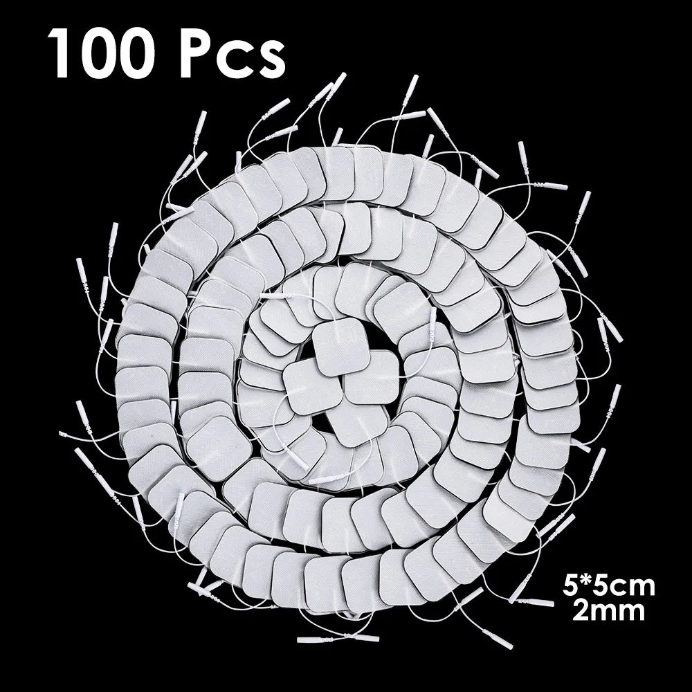 100P/50P 5x5cm Muscle Stimulator Electrode Pads Non-woven Fabric Self Adhesive Replacement Pads for Tens Digital Massage Machine