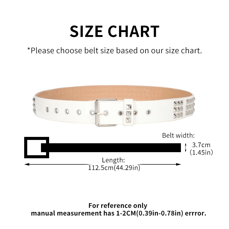 Trend Rivet Belt Heavy Metal Belt Men Women Punk Nightclub Rock Style Belt Jeans Belt Y2K Belt Fashion Decoration Women' Belt