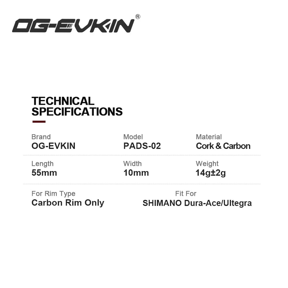 OG-EVKIN One Pair Carbon Brake Pads V-Brake Carbon Wheel Pads Fit For Shimano SRAM and CHAMPION Bicycle Carbon Rims Brake