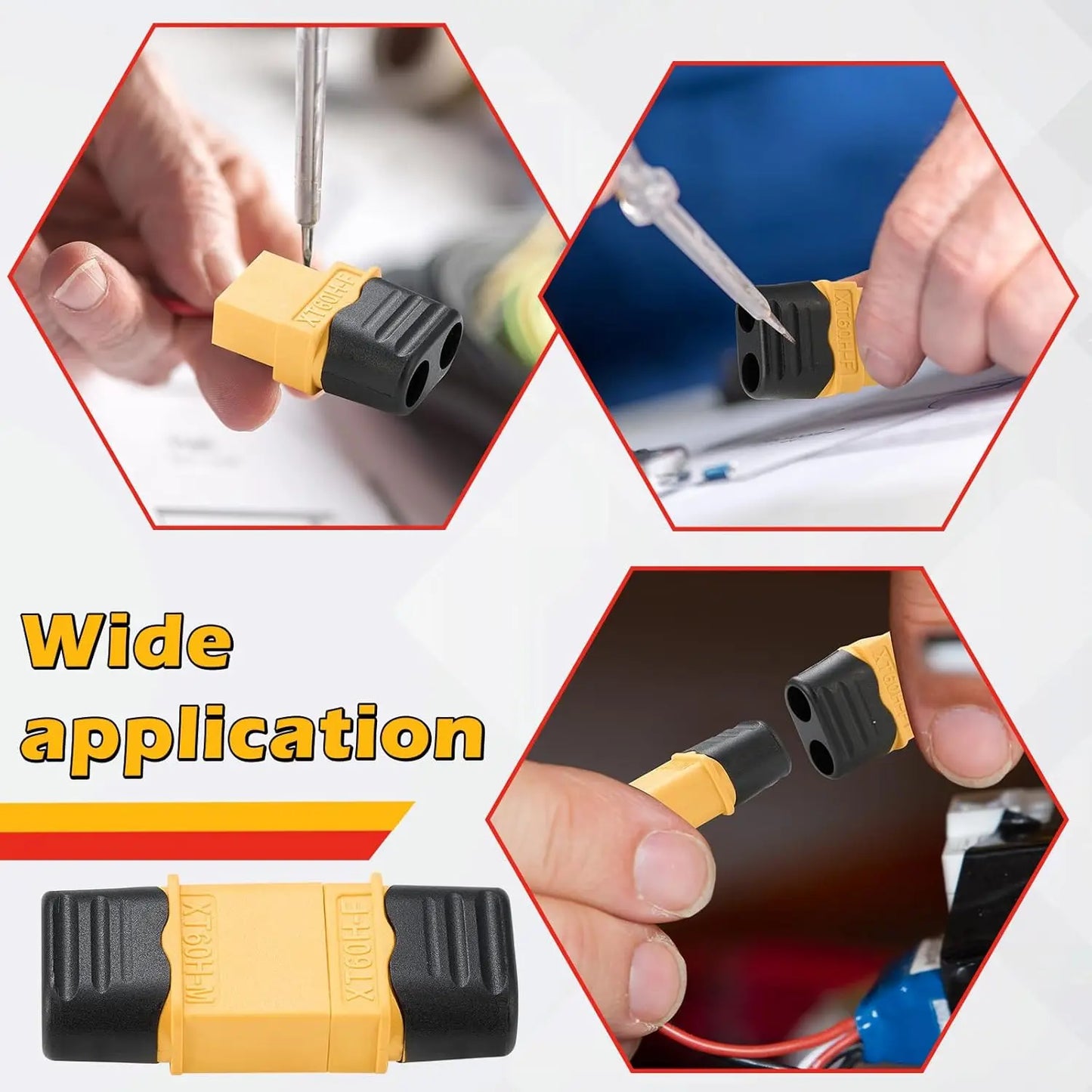 10 Pair XT60H (XT60 Upgrade) Connectors, XT60H Male Female Bullet Connectors Plugs with Sheath for Lithium Battery RC Planes Car