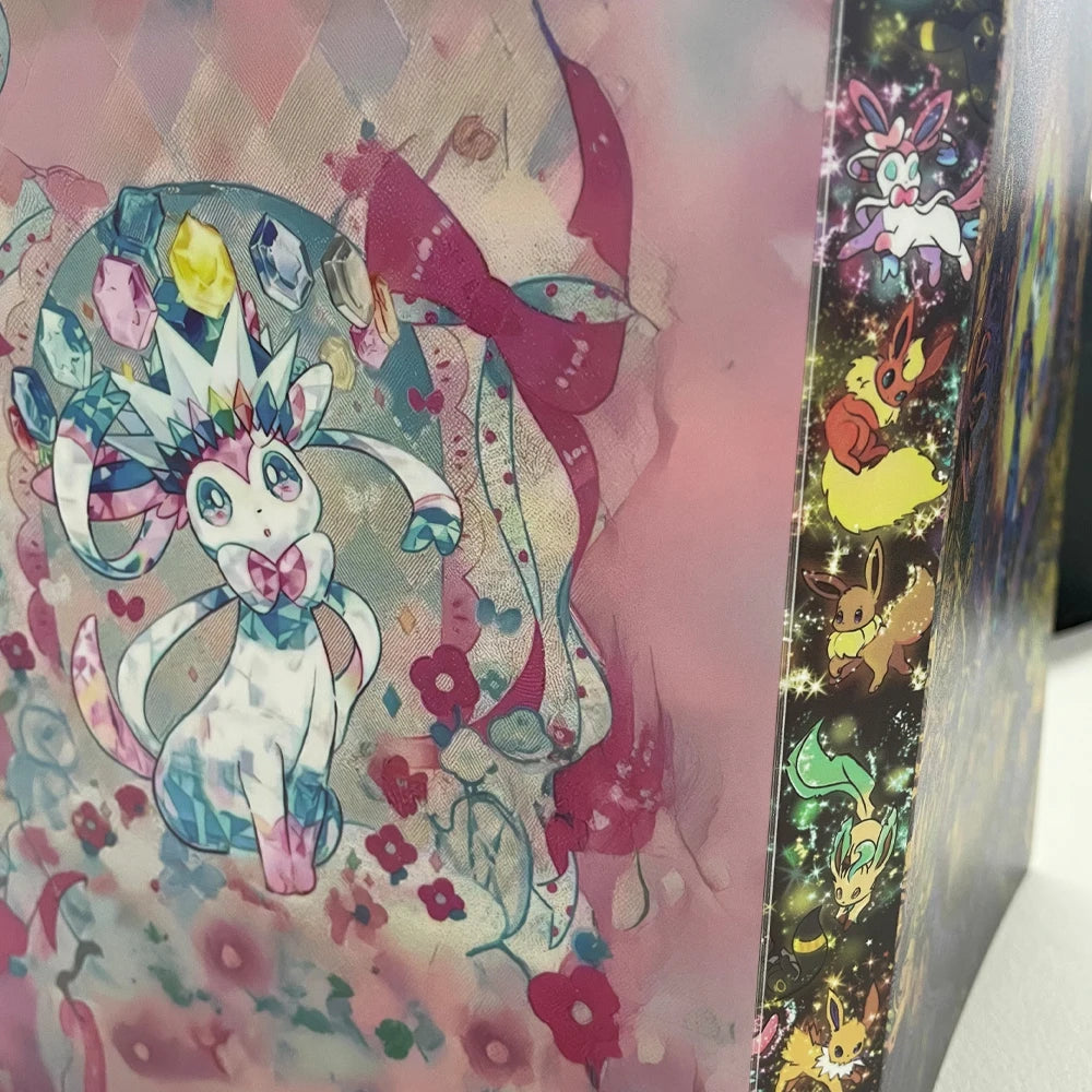 PTCG Prism Evolution Collectible Card Album 4 Compartments Can Hold 240 Collectible Cards Matte Touch Shell Child Birthday Gift
